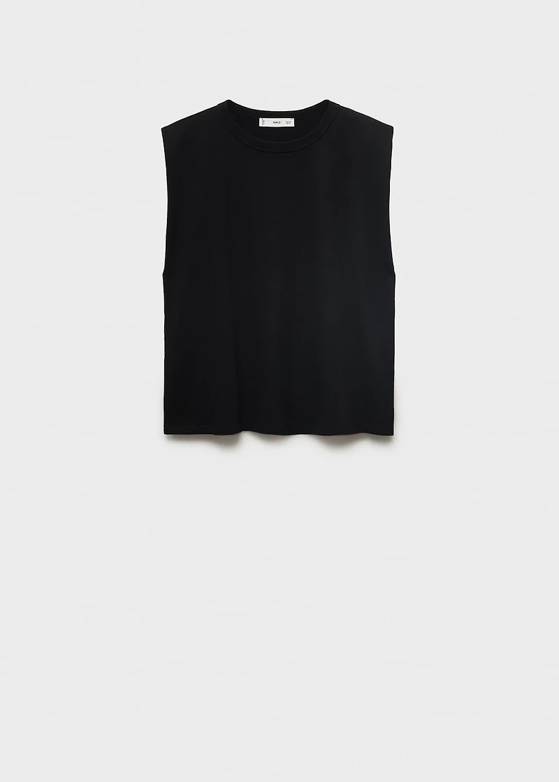 Short-sleeved t-shirt with shoulder pads