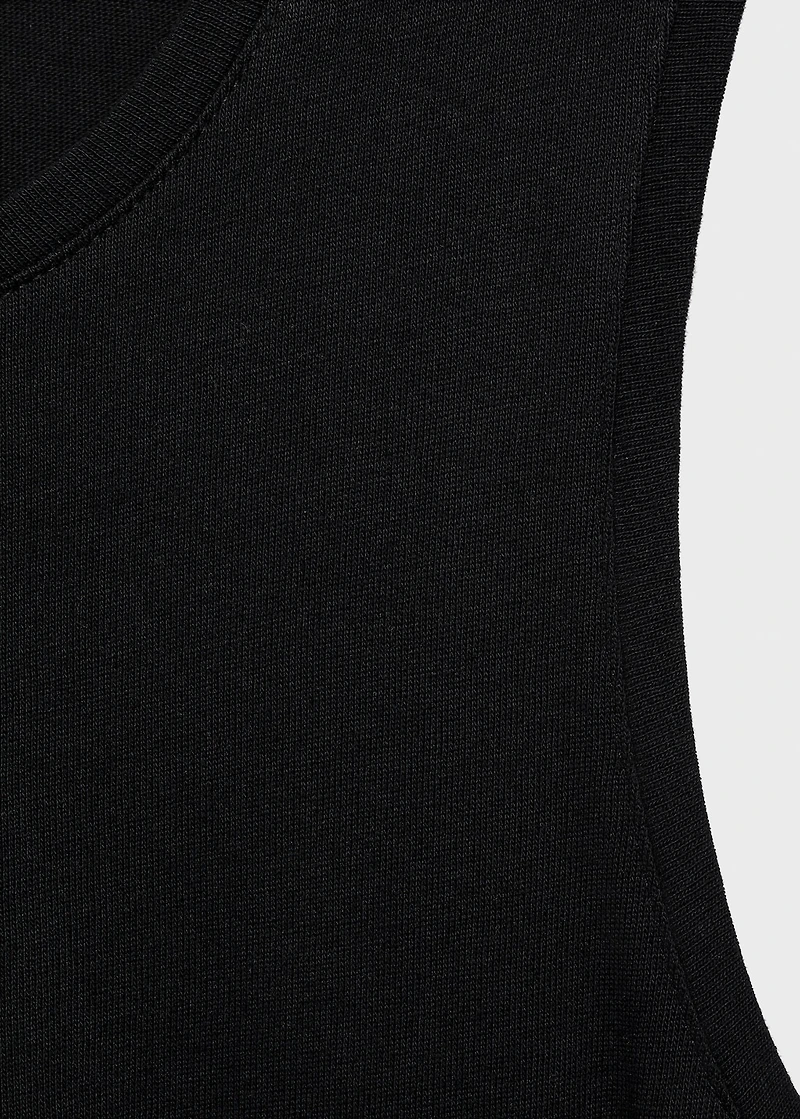 Cotton midi-dress with knot detail