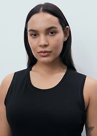 Cotton midi-dress with knot detail