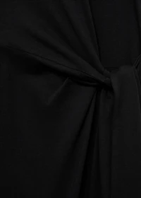 Cotton midi-dress with knot detail