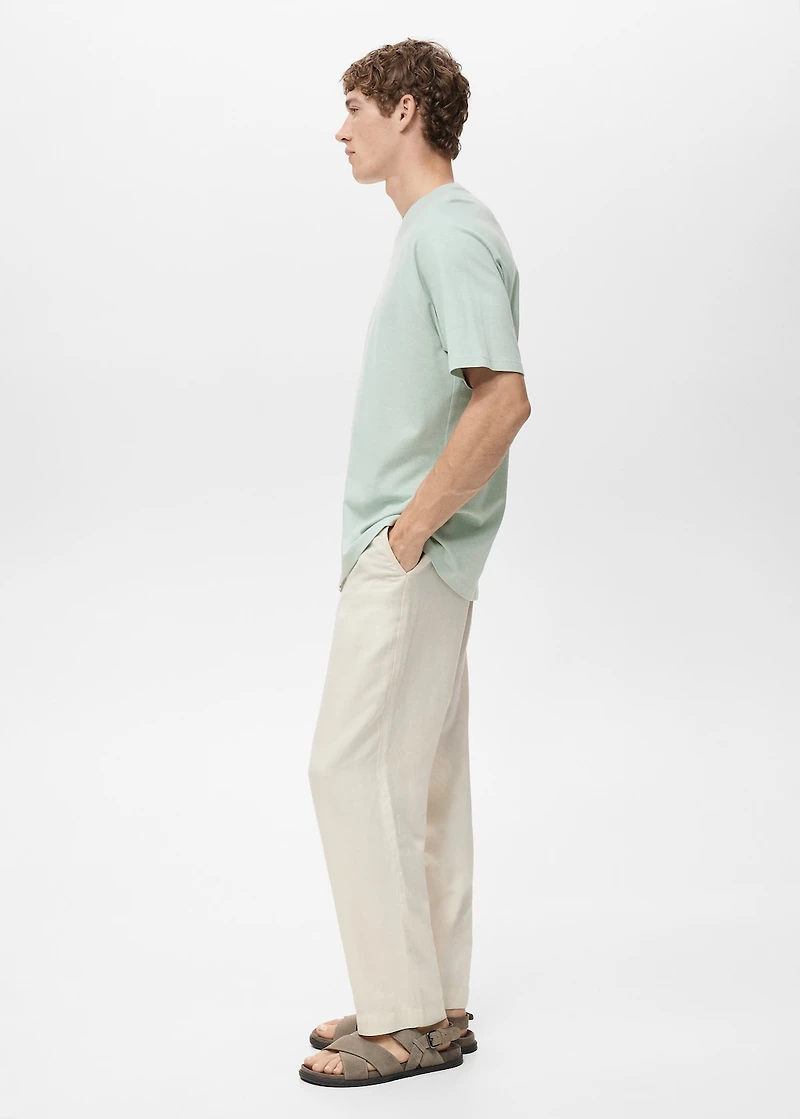 Relaxed-fit cotton-linen t-shirt