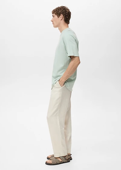 Relaxed-fit cotton-linen t-shirt