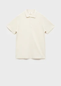 Fine rib-knit polo shirt