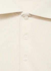 Fine rib-knit polo shirt