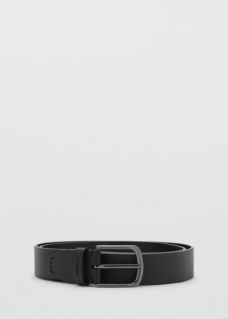Pebbled leather belt