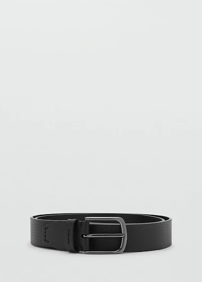 Pebbled leather belt