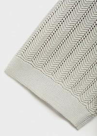 Fine-knit herringbone polo shirt