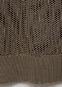 Knitted cotton polo shirt with lace pattern