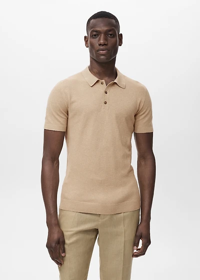 Fine-knit cotton polo shirt