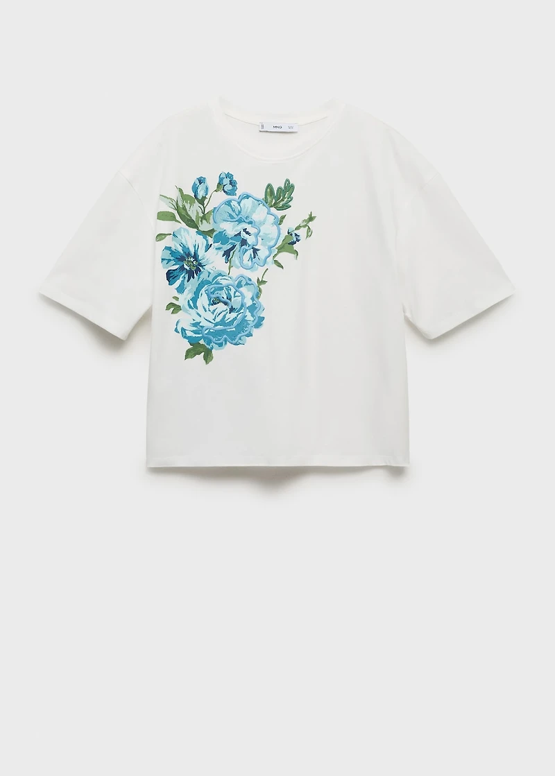 Floral-print cotton t-shirt