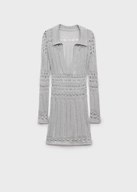 Lurex dress with openwork details