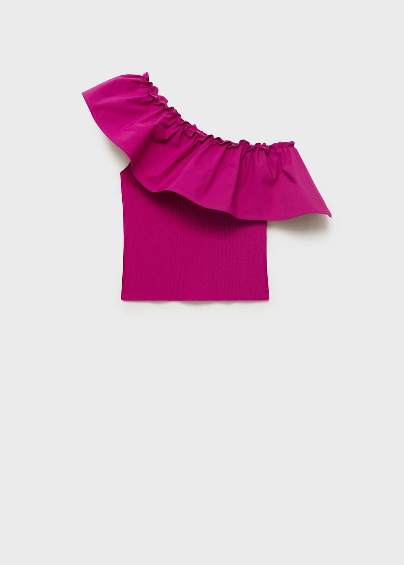 Asymmetrical top combined fabric