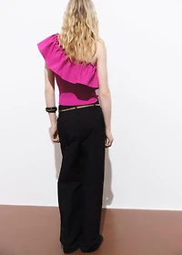 Asymmetrical top combined fabric