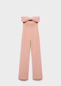 Strapless jumpsuit with bow neckline