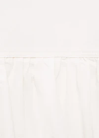 Denim dress with puffed hem