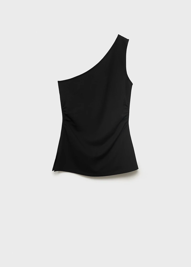 Asymmetrical draped top