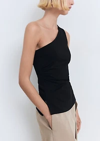 Asymmetrical draped top