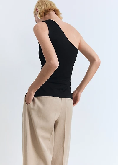 Asymmetrical draped top