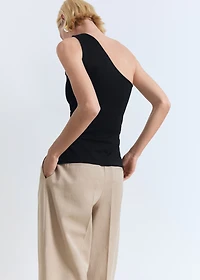 Asymmetrical draped top