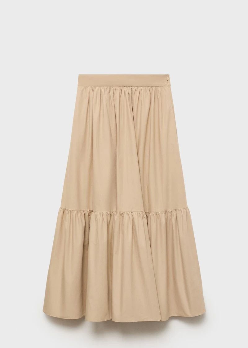Long cotton A-line skirt