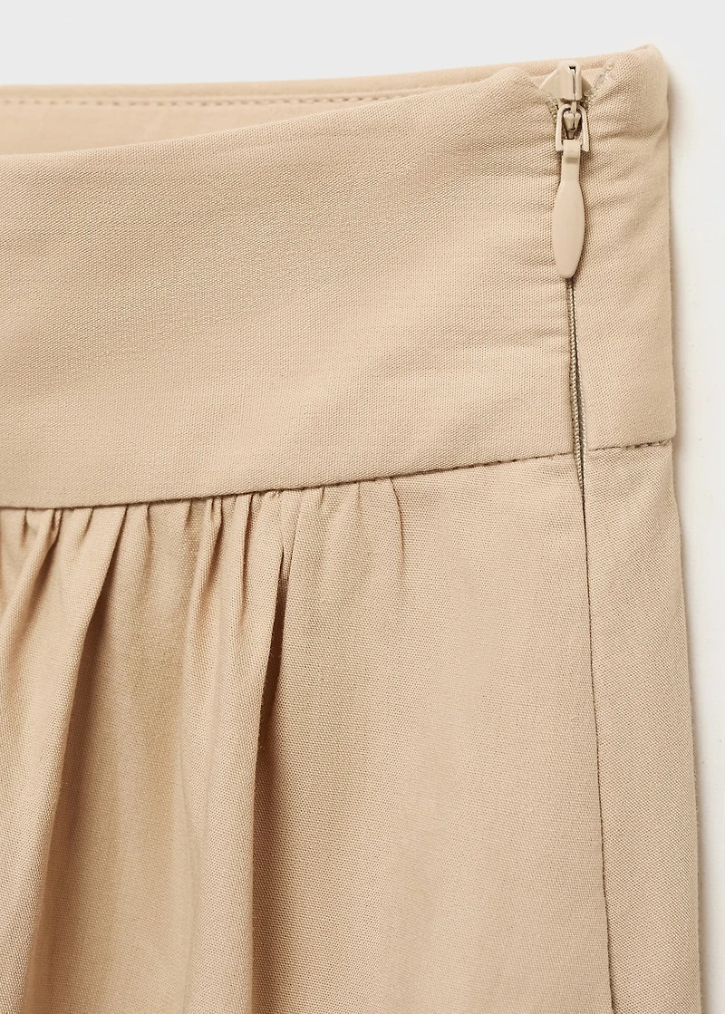 Long cotton A-line skirt