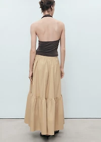 Long cotton A-line skirt