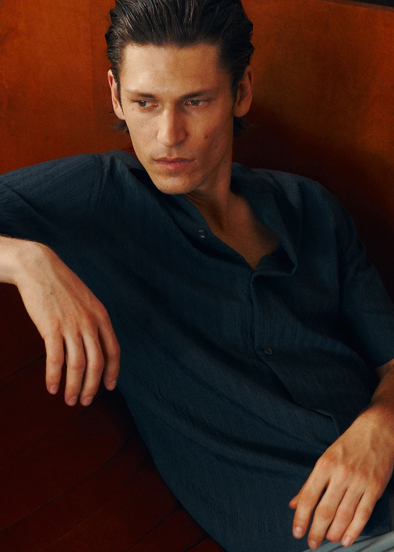 Striped embroidered shirt