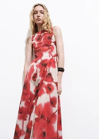 Floral-print flared dress