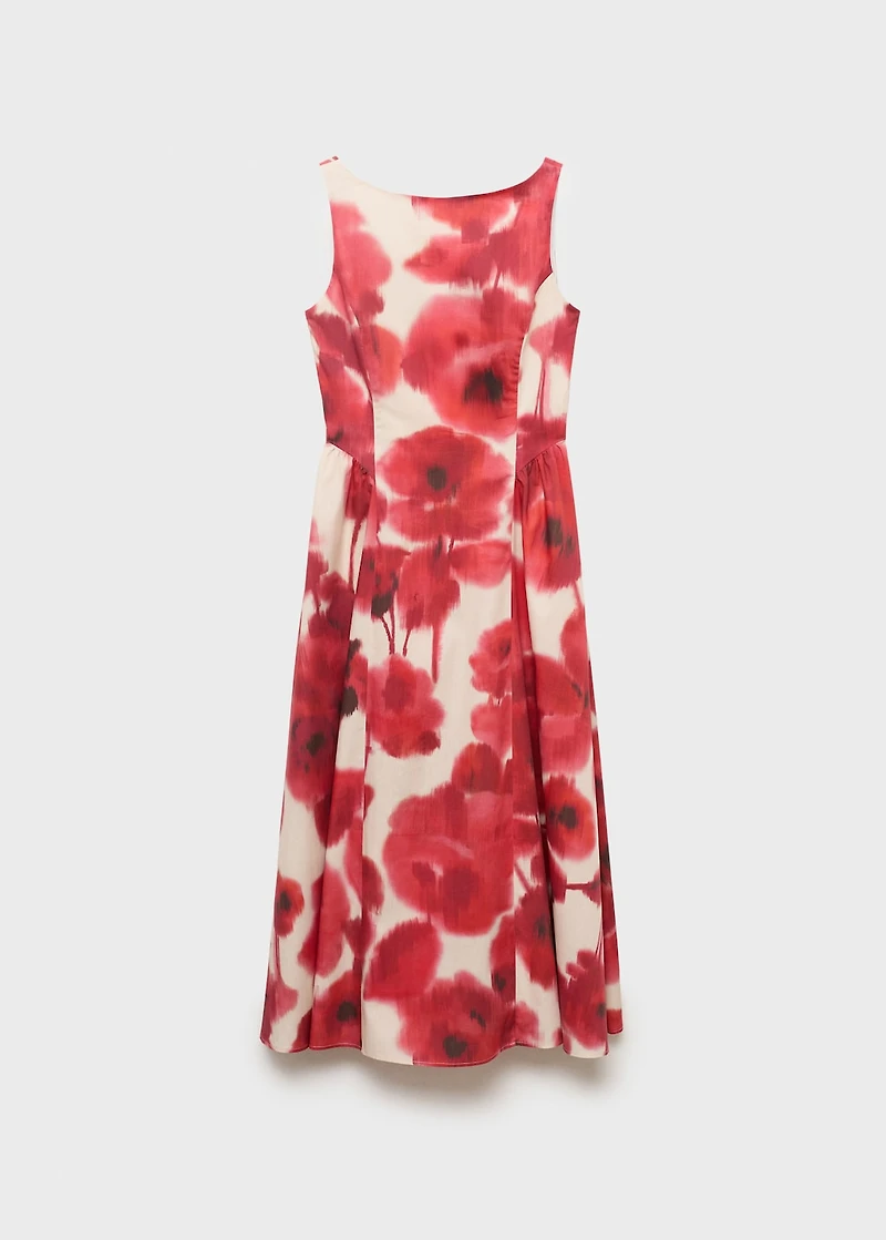 Floral-print flared dress