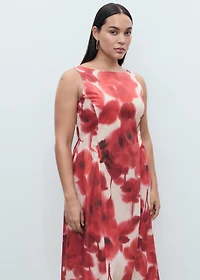 Floral-print flared dress