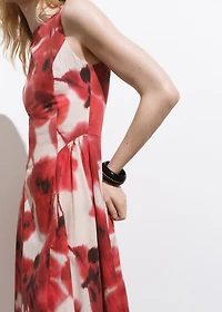 Floral-print flared dress