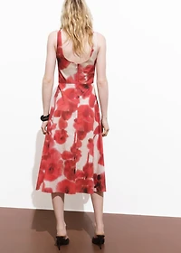 Floral-print flared dress