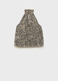 Halter-neck printed top