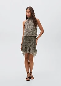 Halter-neck printed top