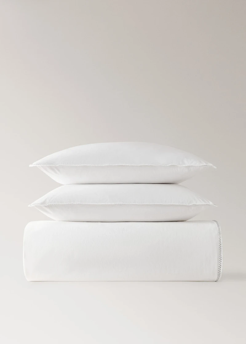 Washed percale cotton duvet cover with zigzag stitching for cm bed