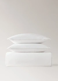 Washed percale cotton duvet cover with zigzag stitching for cm bed