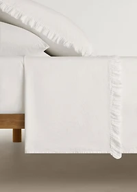 Percale cotton top sheet with gauze ruffle for 90 cm bed