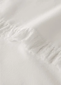 Percale cotton flat sheet with gauze ruffle for 180/160 cm bed