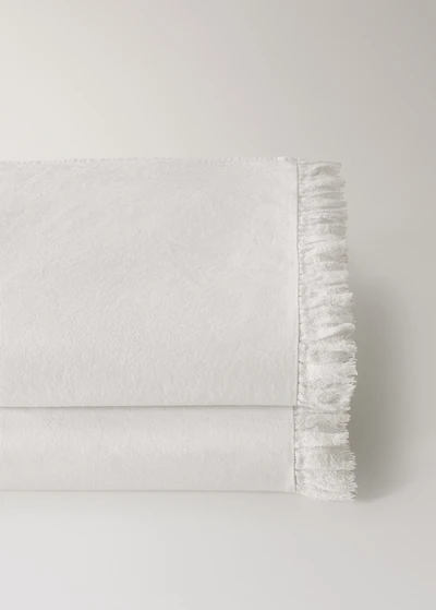 Percale cotton flat sheet with gauze ruffle for 180/160 cm bed