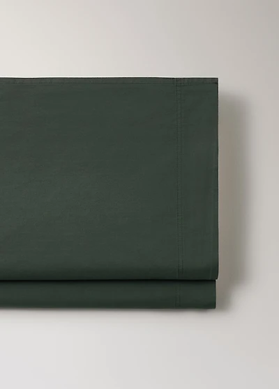 Cotton poplin double-stitched top sheet for / cm bed