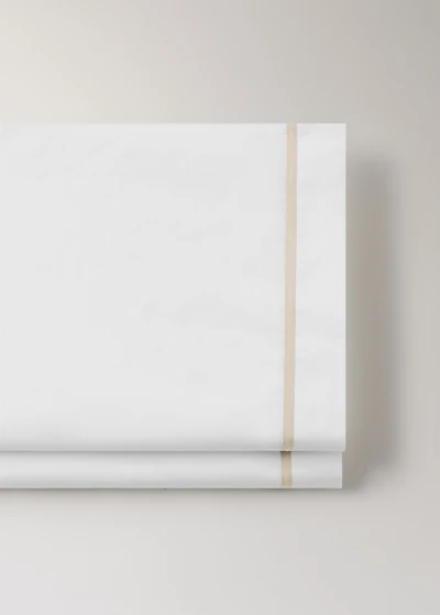 200-thread count percale cotton top sheet for 180/200 cm bed