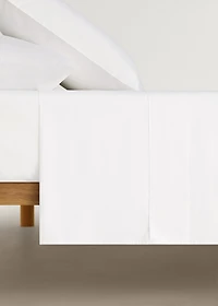 300-thread count percale cotton top sheet for 90 cm bed