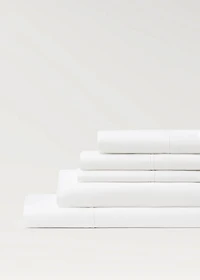 Percale cotton top sheet with romantic flower print for 150/160 cm bed