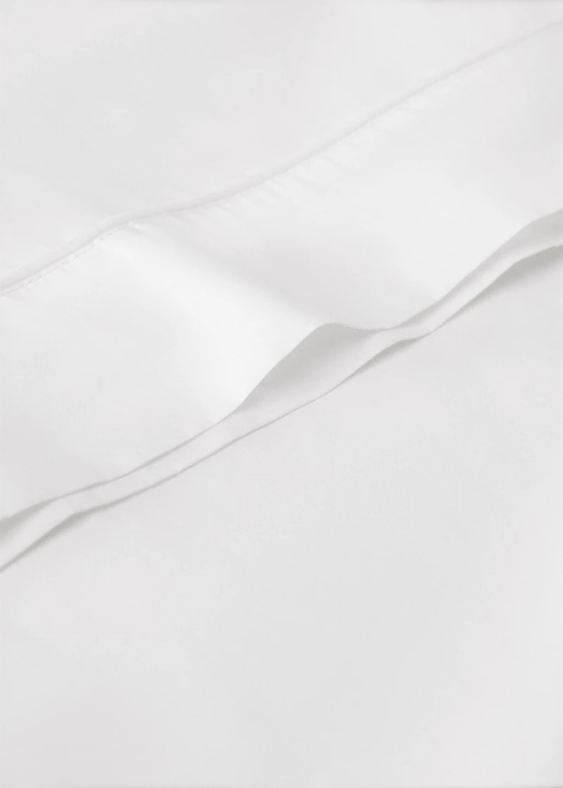 500-thread count cotton percale pillowcase with rounded piping detail 45x110 cm