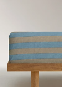 Children's Kodak-striped fitted sheet for 90 cm bed