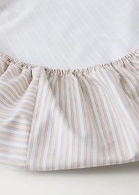 Children's percale cotton fitted sheet with fine stripe print for 135/140 cm bed