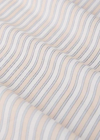 Children's percale cotton fitted sheet with fine stripe print for 135/140 cm bed
