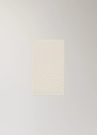 Hand towel with floral trim