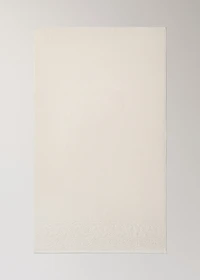 Bath towel with floral trim