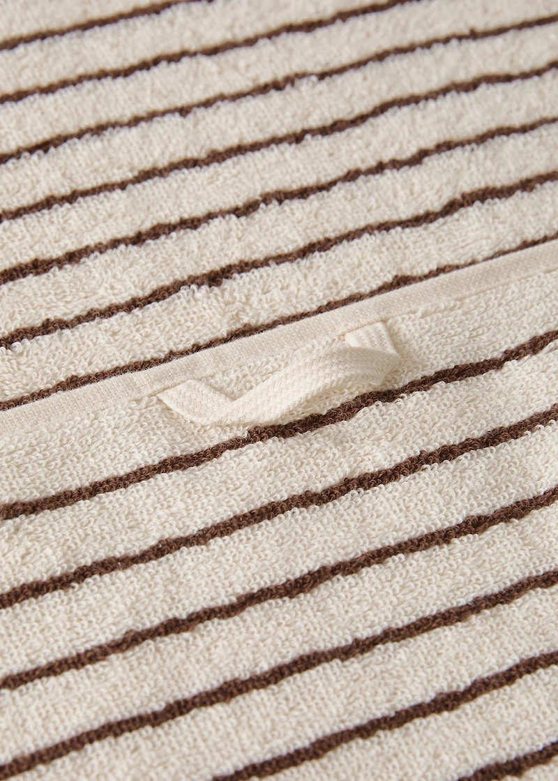 Two-tone striped cotton bath towel